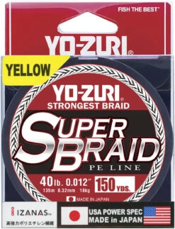 Yo-Zuri SuperBraid 150 Yards, Yellow, Blue, White -Fishing Sports Shop 40272565665881