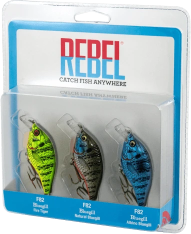 Rebel Bluegill Squarebill Crankbait 3-Piece Variety Pack 3 Rebel Bluegill Squarebill Crankbait 3-Piece Variety Pack
