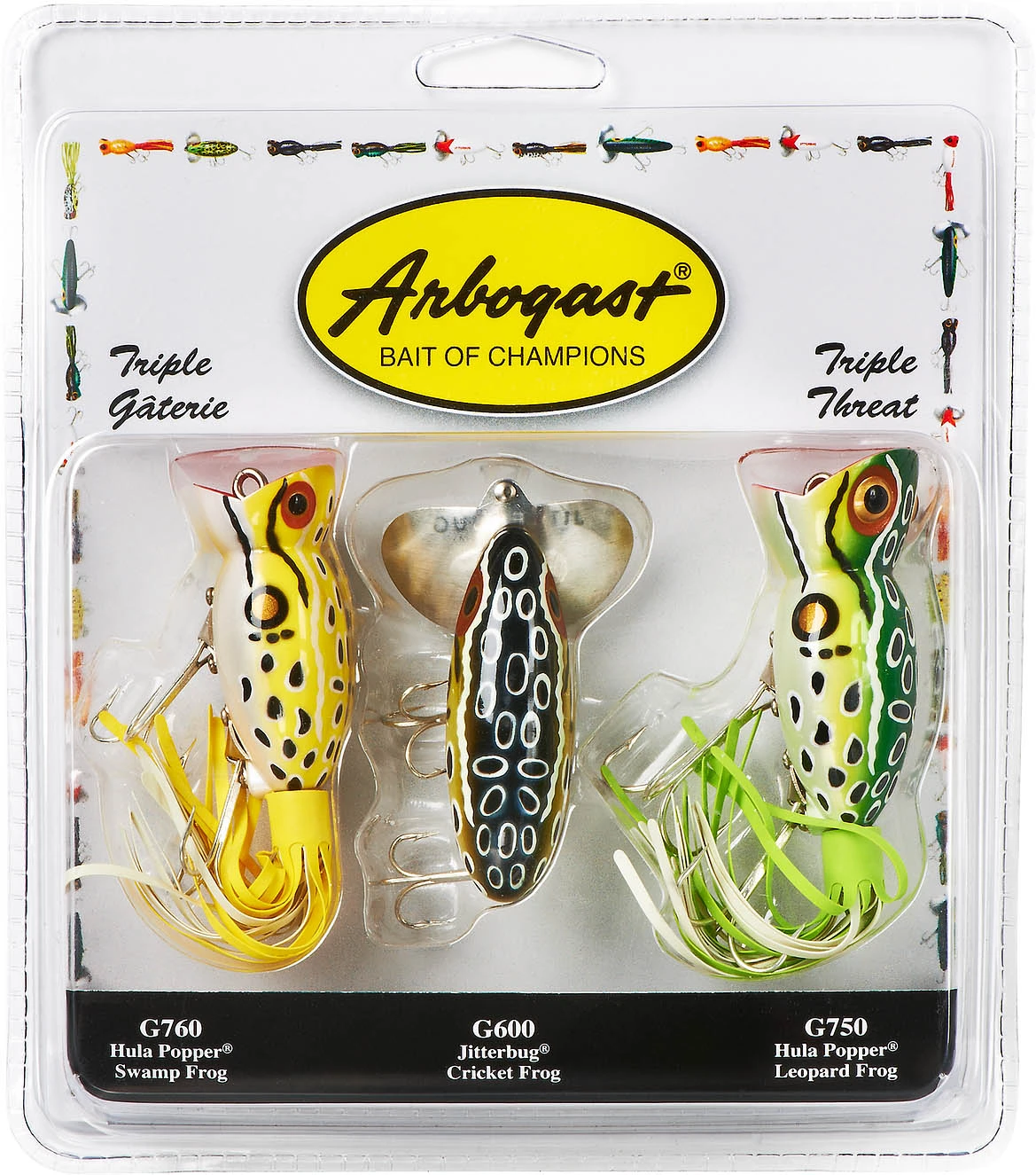 Arbogast Triple Threat Classic Topwaters Variety Pack 3 Arbogast Triple Threat Classic Topwaters Variety Pack